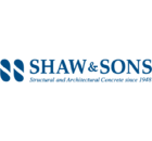 Shaw & Sons logo in blue text with tagline "Structural and Architectural Concrete since 1948"