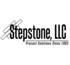 Stepstone LLC logo with angled rectangles graphic and tagline "Precast Solutions Since 1996"
