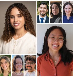 Headshots of the two 2024 National Olmsted Scholar winners and six finalists