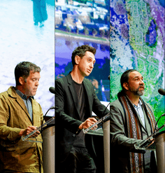 collage image of three presenters