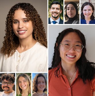 Headshots of the two 2024 National Olmsted Scholar winners and six finalists