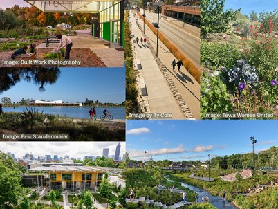 A collage of six landscape projects selected for the 2025 CSI program