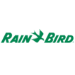 Rain Bird logo - green text with a bird shape between words