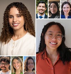 Headshots of the two 2024 National Olmsted Scholar winners and six finalists